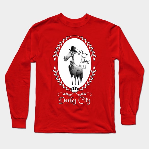 Derby City Collection: Place Your Bets 1 (Red) Long Sleeve T-Shirt by TheArtfulAllie